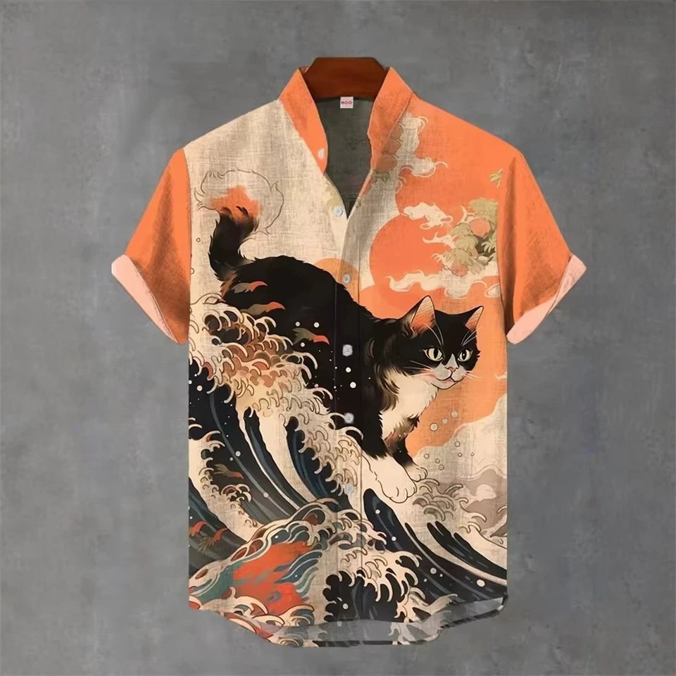 Retro Mens 3D-Printed Shirt