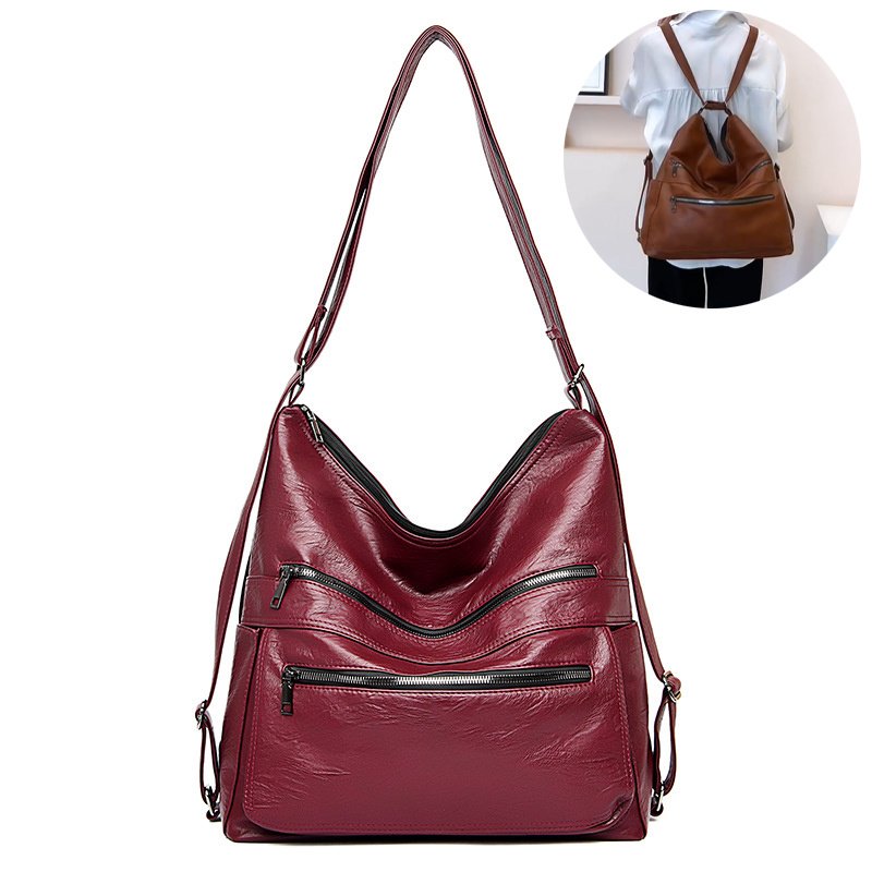Double Zipper Women High Capacity Adjustable Backpack