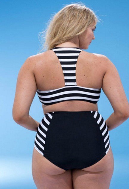 Split stripe bikini - Image 3