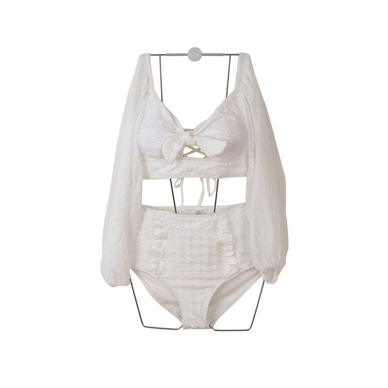 Fashion Lace Long Sleeve Sunscreen Bikini - Image 3