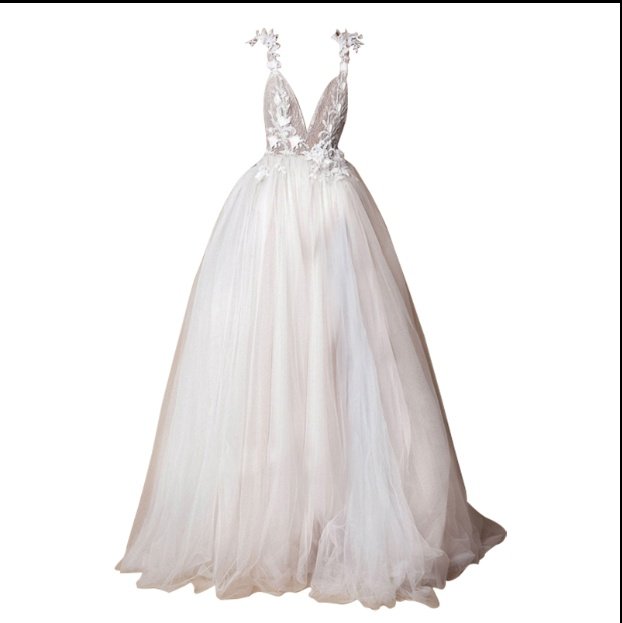 Open Back Light Wedding Dress - Image 2