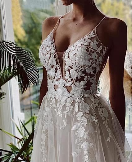 Women's Wedding Dress Lace Strap Backless - Image 3