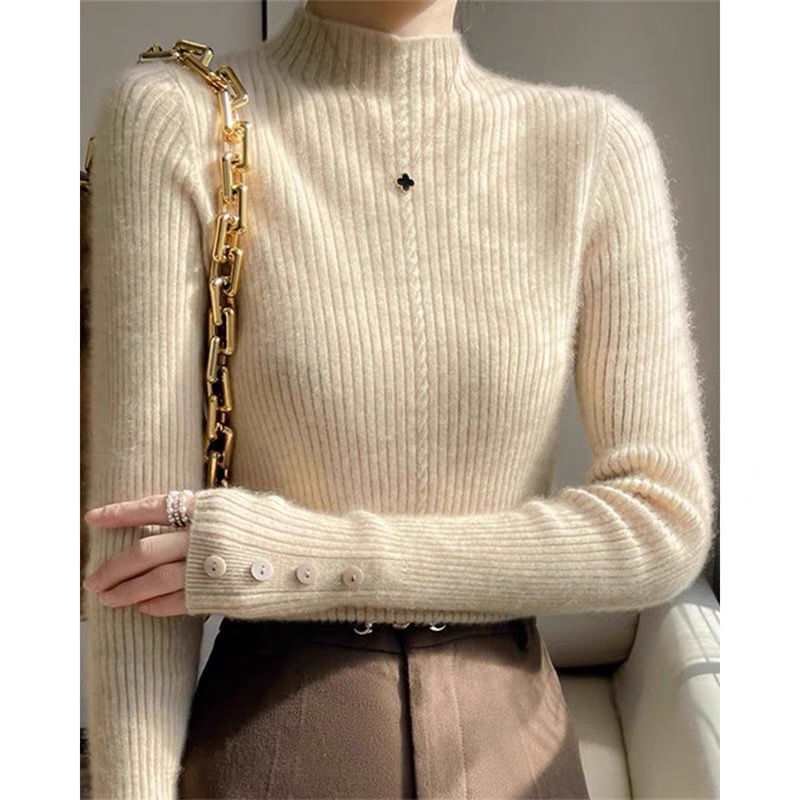 Knitted Slim Fit Inner Wear Bottoming Women - Image 7