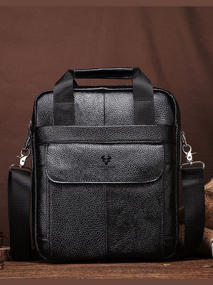 Hummer Commute Genuine Leather Men's Business Messenger Bag - Image 10