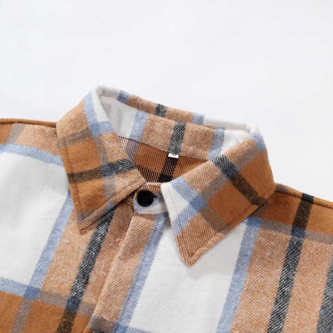 Mens Casual Flannel Plaid Jacket - Image 4