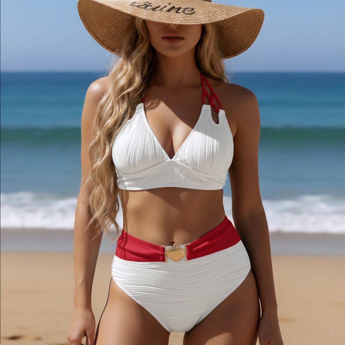 Bikini Swimwear European And American Style Halter-Neck Lace-Up Sexy Womens Swimsuit - Image 6