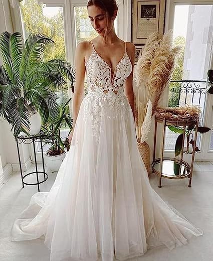 Women's Wedding Dress Lace Strap Backless - Image 2