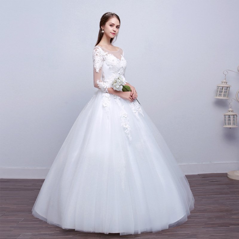 new shoulders Slim Qi wedding bride married slim wedding dress - Image 2