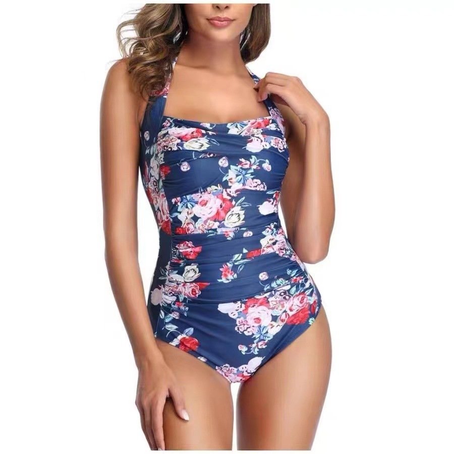 Lace-up Swimwear With A Slenderizing Design Solid-color Womens Swimsuit - Image 3