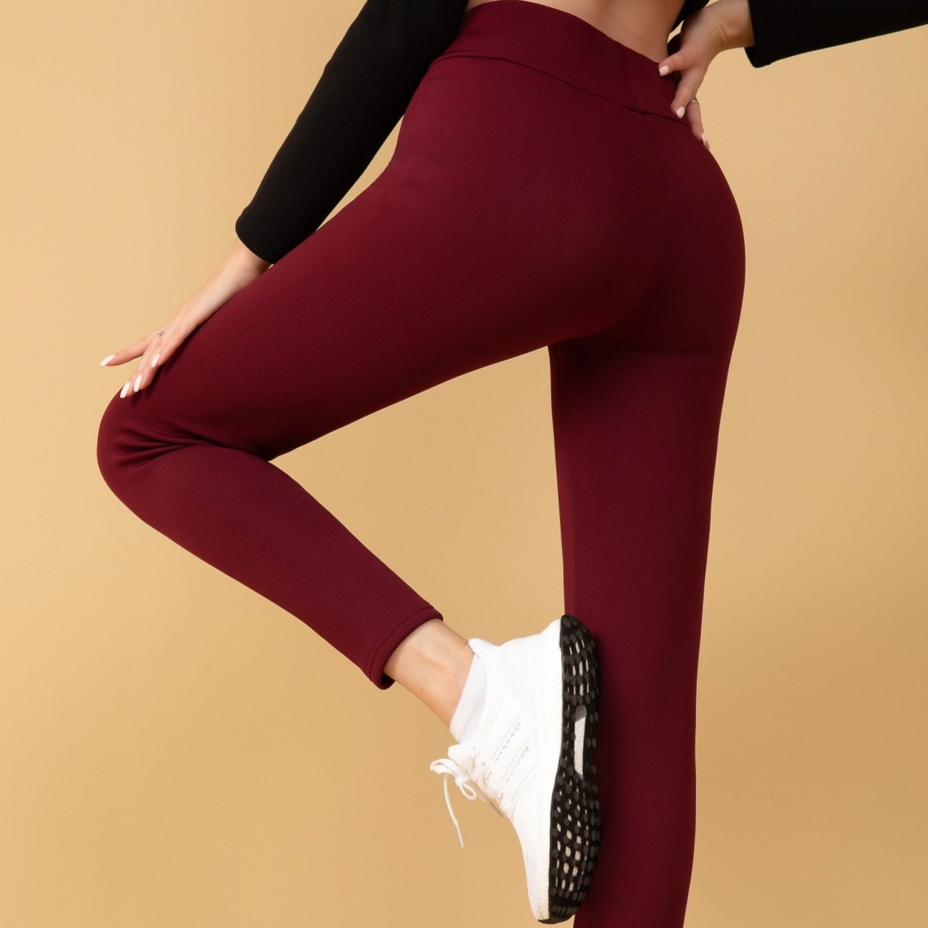 Cashmere Winter Wear High Waist Leggings For Women - Image 4