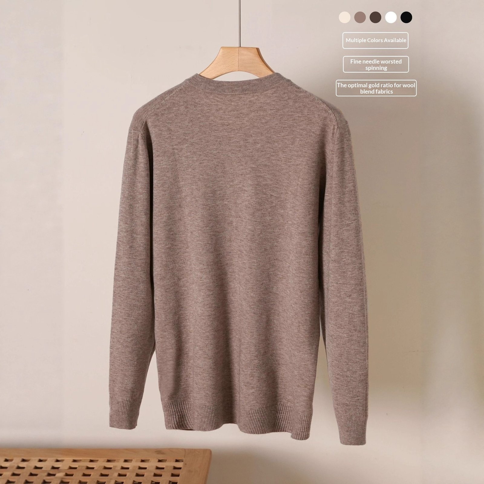 Mens V-neck Wool Sweater Mens Pullover - Image 8