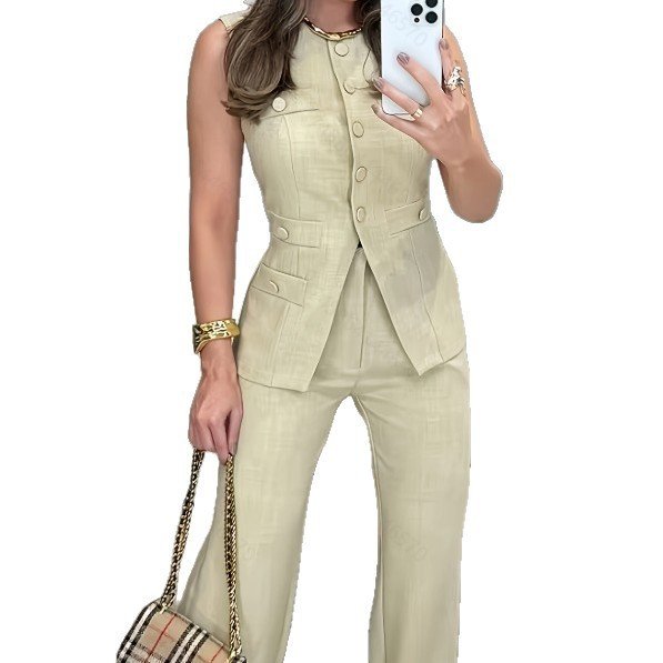Fashionable Party Womens Sleeveless Tank Top And Pants Suit - Image 6