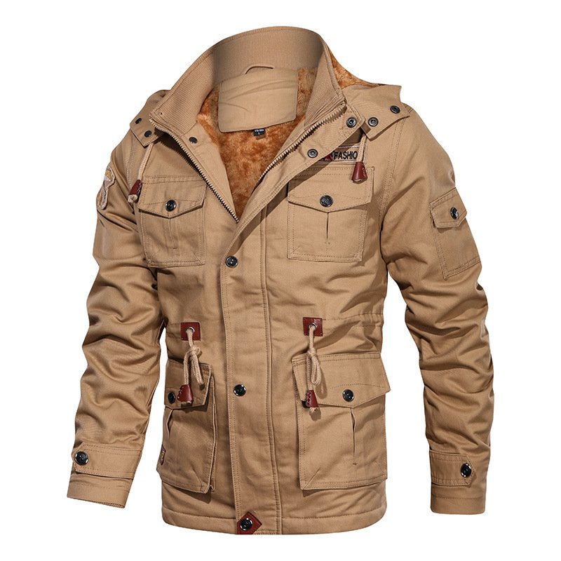Warm Hooded Coat Thermal Thick Outerwear Male Military Jacket Mens Brand Clothing