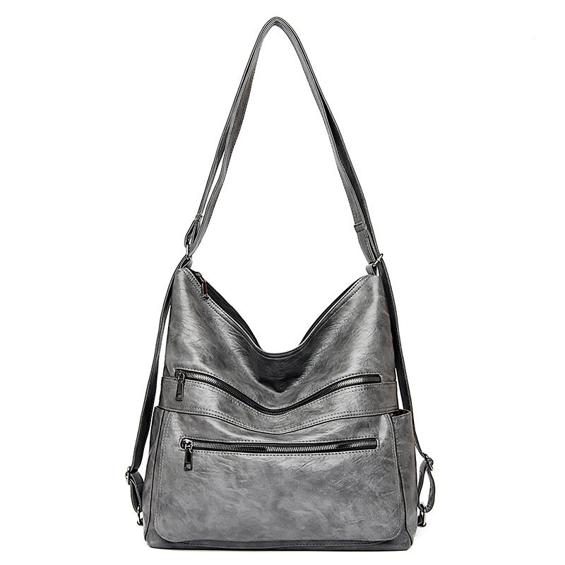 Double Zipper Women High Capacity Adjustable Backpack - Image 2