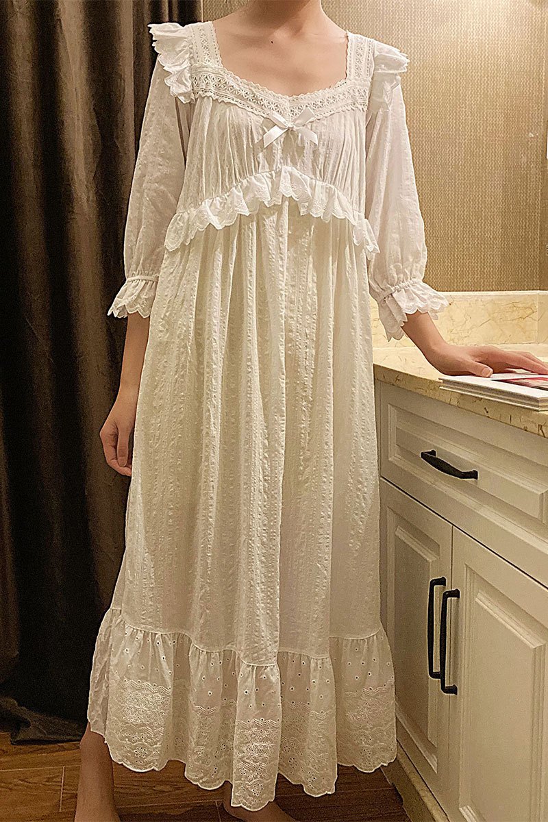 Princess Style Lace Sweet Home Wear Women Nightdress - Image 9