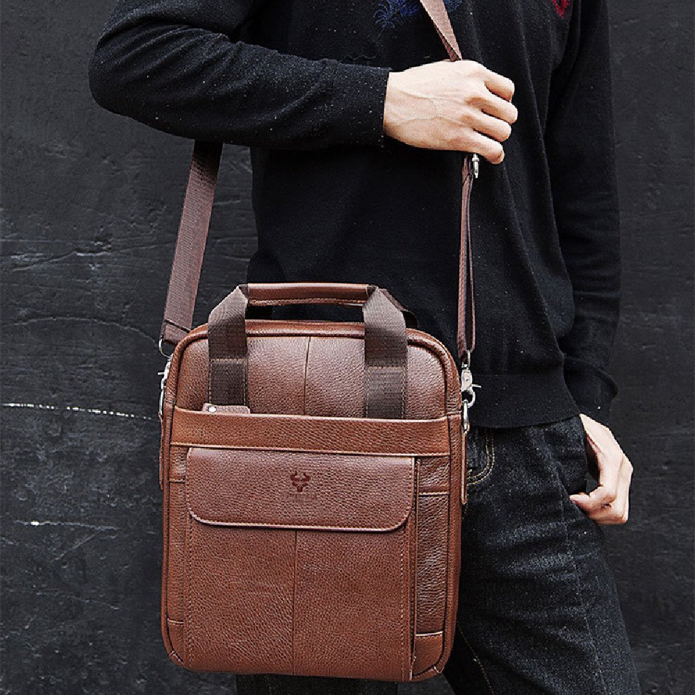 Hummer Commute Genuine Leather Men’s Business Messenger Bag