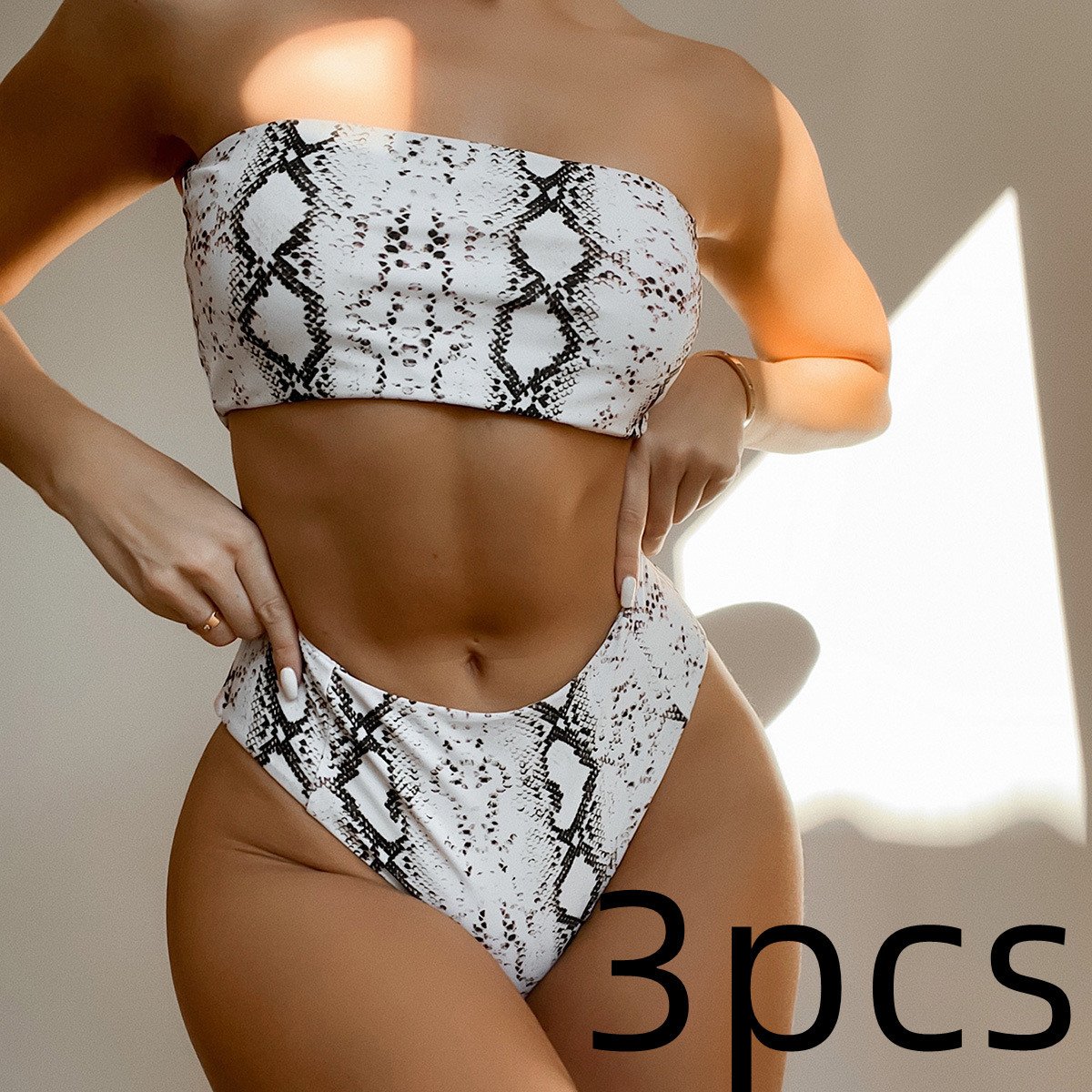 Bandeau snake print bikini - Image 5