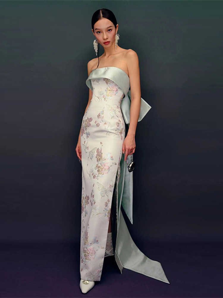 Chinese Style Morning Gowns Female Cheongsam Tube Top Toast Dress Bridal Gown - Image 2